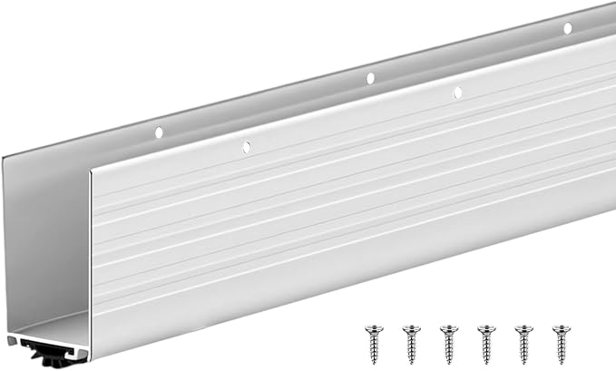 Yaocom 1 Pack U Shape Screw on Under Door Seal 48 Inch Aluminum and Rubber Door by Yaocom
