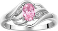 Rylos Ring featuring Classic Style, 6X4MM Birthstone Gemstone, & Diamonds - Elegant Jewelry for Women in Sterling Silver, Sizes 5-10