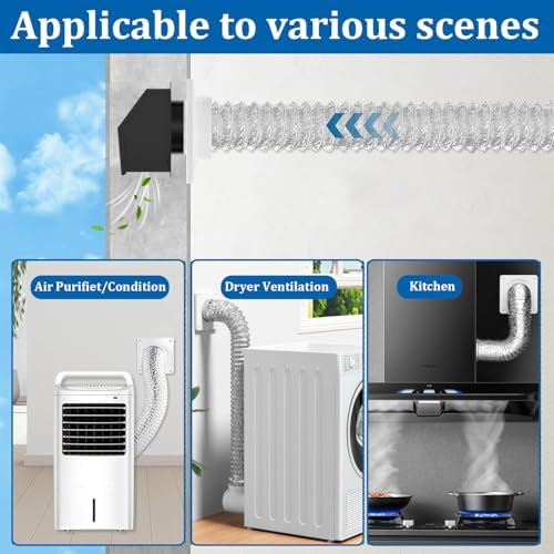4 inch Dryer Vent Connector Kit, 90 Degree Dryer Vent Elbow, Dryer Wall Vent Cap - Image 3