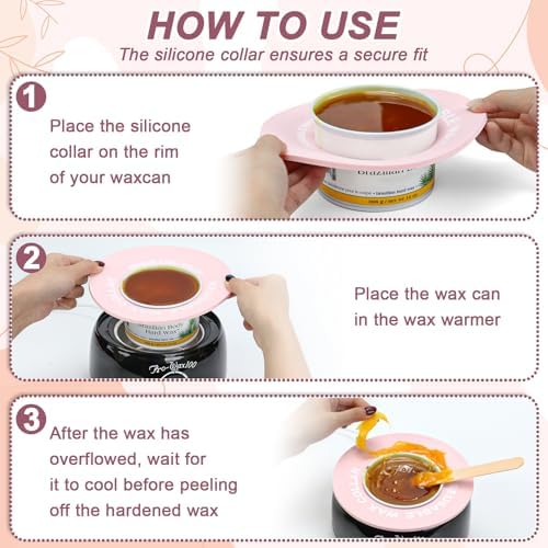 2 PCS Reusable Silicone Wax Collars Fits Most 14 Oz Wax Pot Liner Collar Clean - Image 3