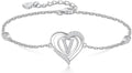 RIVIKO Heart Initial Bracelets for Women,925 Sterling Silver Letter Bracelets, Personalized Charm Alphabet Jewelry Valentines Christmas Mother’s Day Birthday Gifts for Women Friend Her Mom Wife Lady