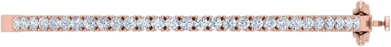 1.5 Carat Round Cut Prong Set Natural Diamond Womens Bangle Bracelet in 14K Gold (SI1-SI2 Clarity)