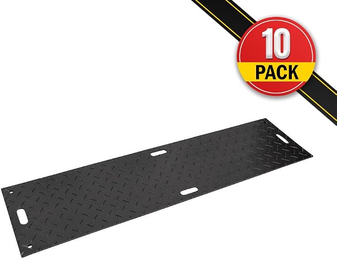 10 Pk 3' x 6' - 1/2" Thick Heavy Duty Ground Protection Mats - Easily Supports - Image 2