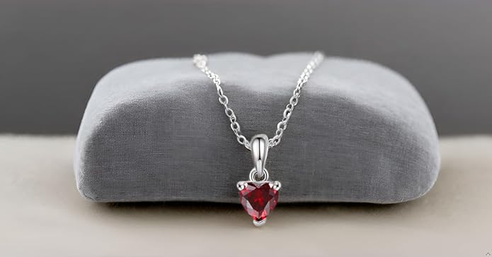 PaulaMax Jewelry Custom Birthstone Necklace for Women in 925 Sterling Silver, Mother's Day Necklace with 1 2 3 4 Heart Birthstones, Personalized and Customized Sterling Silver Chain 18" + 2"