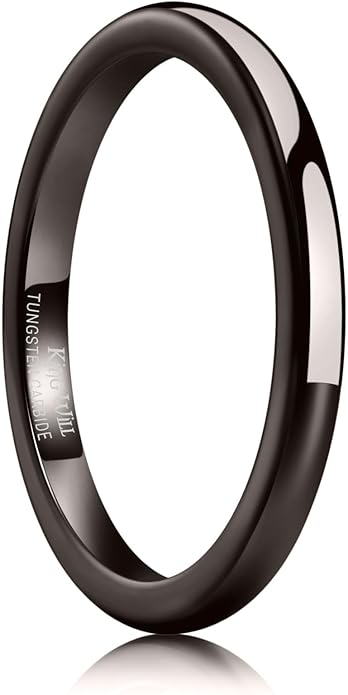 King Will Tungsten Carbide Wedding Band for Men Women Promise Rings for Couples Domed High Polish