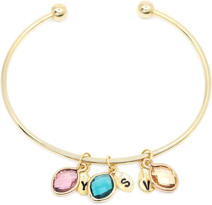 MignonandMignon Birthstone Bracelet for Women Mom Family Tree Gifts Mother Grandma Citrine Jewelry Opal - BSOBR-L-D
