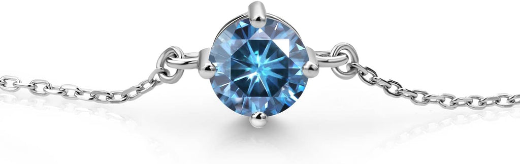 Gem Stone King Gemstone Birthstone Solitaire Bracelet For Women | 925 Sterling Silver | Round 6MM | Gift for Her Women Wife Mom Lady Daughter | Adjustable Bolo Bracelet | Easy-On Easy-Off