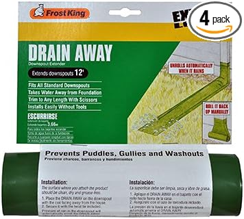 Frost King DE300 Standard Plastic Drain Away Downspout Extender, Extends 12-Feet by Thermwell+Products+Co.%2C+Inc