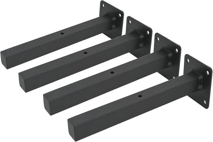 AddGrace Industrial Black Shelf Brackets 10 Inch L Brackets by AddGrace