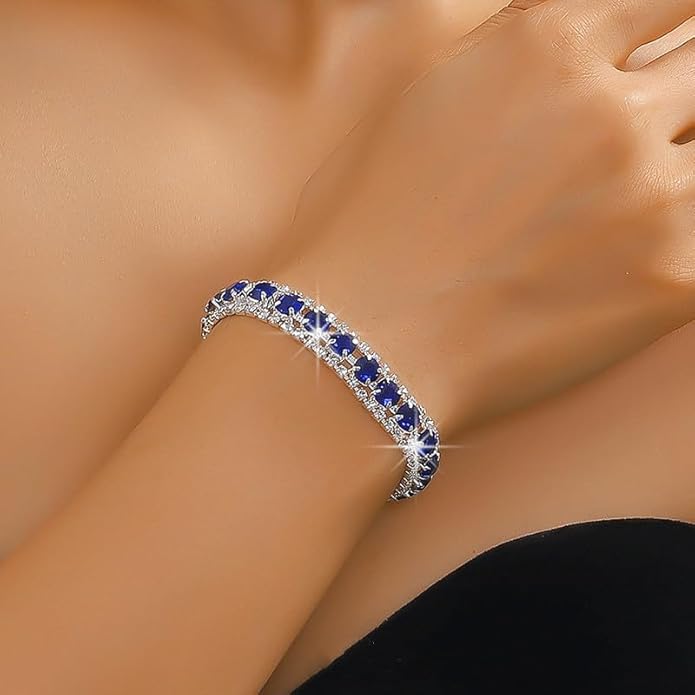 Women Rhinestone Crystal Jewelry Set Crystal Tennis Design Rhinestone Choker Necklace Link Bracelet Teardrop Earrings Set Wedding Bridal Bridesmaids Party