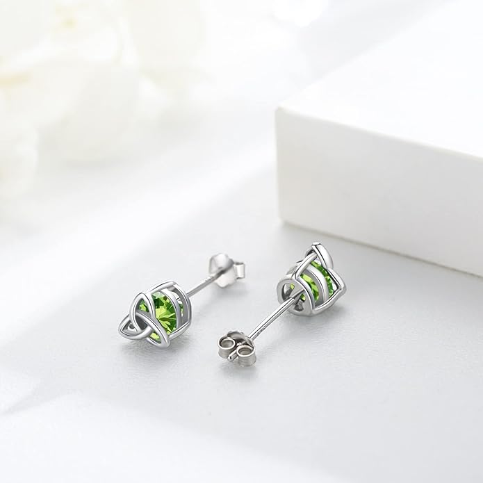 MEDWISE 925 Sterling Silver Birthstone Stud Earrings for Women Birthday Jewelry Gifts for Daughter Mother Women Valentines Day Gifts for Her