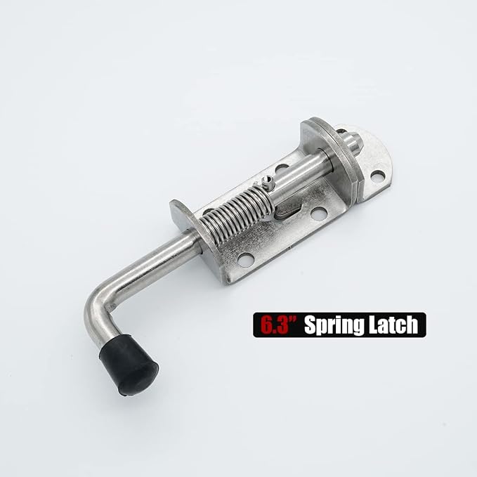 JQK Spring Loaded Barrel Bolt Latch, Heavy Duty 304 Stainless Steel Thickened - Image 5