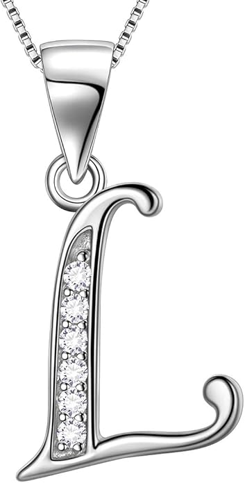 Aurora Tears Letter Necklace Initial 925 Sterling Silver Alphabet Pendant Crystal Name Gift Women Cubic Zirconia Jewelry