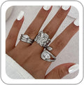 Chunky Gold Rings for Women Rhinestone Stackable Knuckle Ring Set Open Adjustable Statement Ring Set Dainty Crown Cross Midi Rings Fashion Jewelry Gift for Women