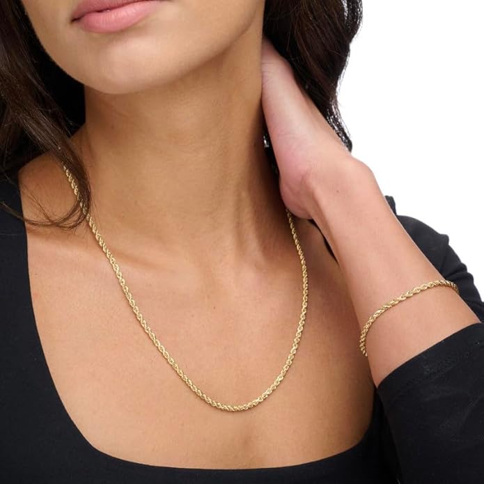 Gold Rope Chain Bracelet for Men & Women – 100% Real 10k or 14k Gold, Lightweight, Premium Craftsmanship