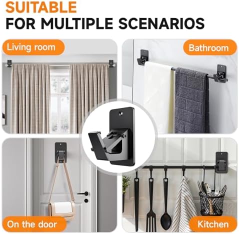 Universal Curtain Rod Holders, No Drill Curtain Rod Brackets, Self Adhesive - Image 6