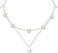 OGD Gold Pearl Necklaces Set for Women 14K Gold Plated Dainty Layered Pearl Cute Daisy Pearl Choker Gold Necklace Gifts for Women Gold Trendy Jewelry Gifts
