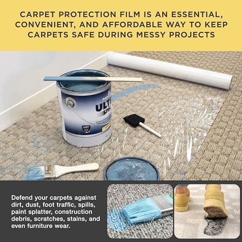 Dura-Gold Carpet Protection Film, 36-inch x 100-foot Roll, Self-Adhesive Plastic - Image 4