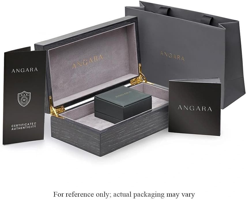 Angara Natural Aquamarine Solitaire Pendant for Women | Emerald-Cut Aquamarine Pendant with Diamond in 14K Solid Gold/Silver/Platinum With 18" Chain | March Birthday, Gemstone Jewelry Gift