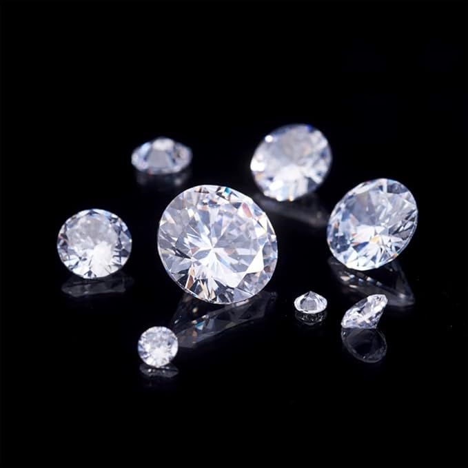 Fashewelry 230 pcs 8 Sizes Cubic Zirconia Cabochons Crystal Round Pointed Back Faceted Diamond Loose Stone 2.5mm/3mm/4mm/5mm/6mm/7mm/8mm/10mm for for Nail Art Replacing Jewelry