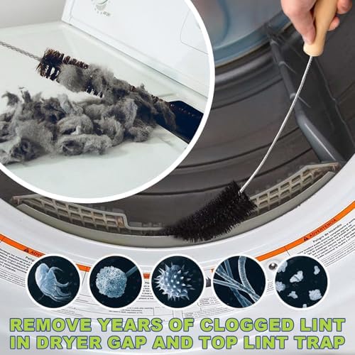 Sealegend 2Pcs Dryer Vent Cleaner Kit, Vacuum Hose Attachment & Brush Black - Image 3