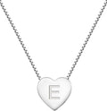 YL Initial Necklace 925 Sterling Silver Heart Letter Pendant A-Z Alphabet Cubic Zirconia Jewelry for Women