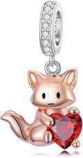 PROESS Sterling Silver/Red Panda/Cow/Highland Cow/Otter/Squirrel/Elephant/Axolotl/Cat/Fox/Bee/Butterfly/Hummingbird/Tiger/Lion/Mokeny/Koala/Dog Charm Animal Charms Bead for Jewelry Making