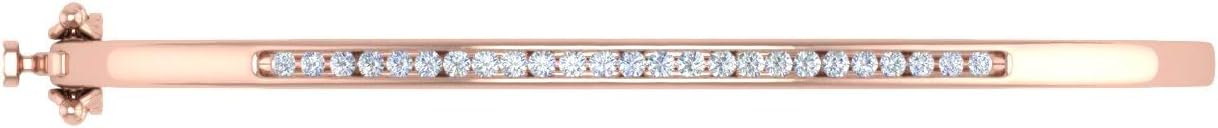 1/2 Carat Channel Set Round-Cut Natural Diamond Bangle Bracelet for Women in 14K Gold (SI1-SI2 Clarity)