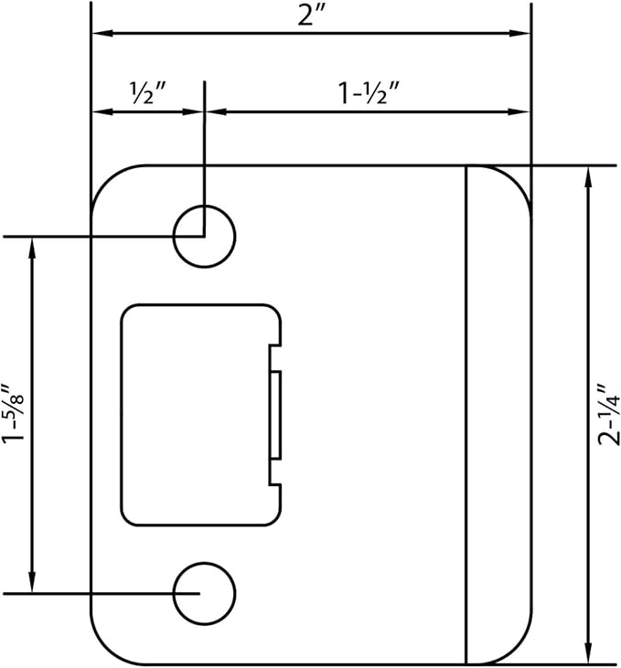 Round Corner Extended Lip Strike Plate, 2-1/4" x 1-1/2", Oil-Rubbed Bronze - Image 3