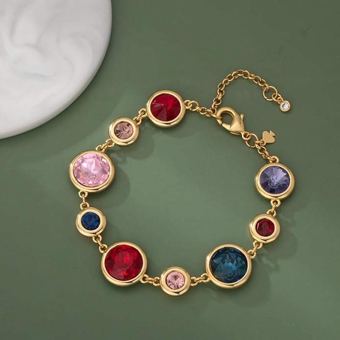 Women's Bracelet Colorful Zircon Geometric Circle Alloy Jewelry Fashion Luxury Gift for Daily Office Wear