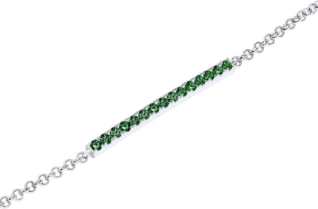 EcoGems Lab Grown Gemstone & Moissanite Bracelets – 14K/18K White or Yellow Gold Plated Sterling Silver – D Color VVS/VS Clarity – Elegant Sustainable Jewelry Gift with Gift Box