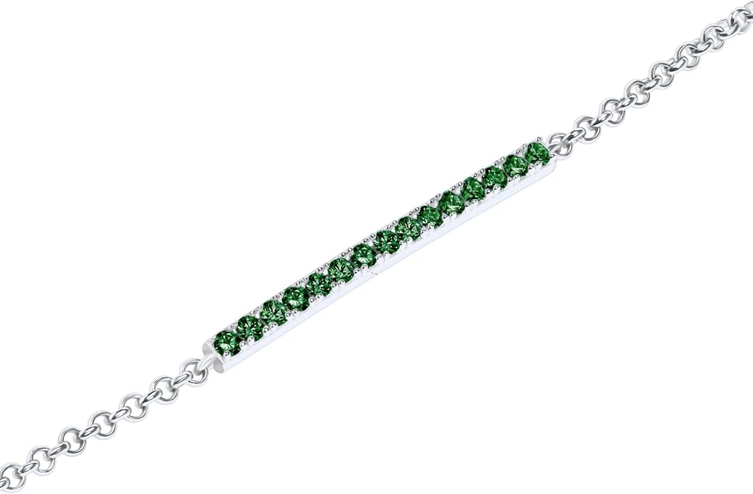 EcoGems Lab Grown Gemstone & Moissanite Bracelets – 14K/18K White or Yellow Gold Plated Sterling Silver – D Color VVS/VS Clarity – Elegant Sustainable Jewelry Gift with Gift Box