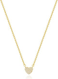 Zeffy Dainty Gold Heart Necklace for Women Trendy 14K Gold/Silver Plate Cute Heart Pendant Choker Necklaces Gold Love Heart Chain Necklace for Women Dainty Gold Jewelry Gifts for Women