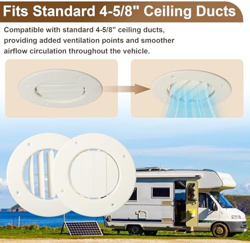 Ketofa 6.5 Inch RV Ceiling Vent Cover, 4-5/8 Inch Duct, 2 Pack - Image 2