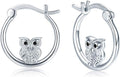 JUSTKIDSTOY Hypoallergenic Panda/Unicorn/Hummingbird/Dolphin Hoop Earrings for Women 925 Sterling Silver Animal Huggie Hoop Earrings Jewelry Gifts for Sensitive Ears