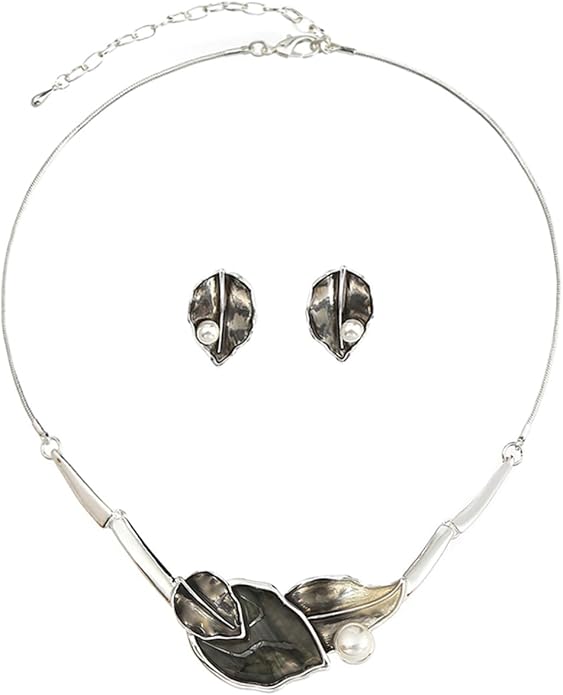 Chunky Statement Jewelry Set Blue Ocean Seashell Choker Necklaces Earrings Set for Women Pearl Bib Collar Necklaces for Party Prom Pageant Summer Fashion Jewelry Unique Birthday Gift