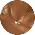 Initial Necklace for Women 18K Gold Plated Stainless Steel Tiny Heart Letter Necklace Personalized Name Necklace