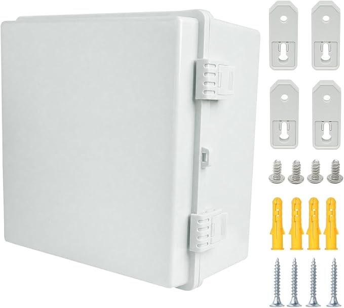 Junction Box, Hinged Grey Cover IP67 Waterproof ABS Project Box by Otdorpatio