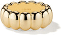 NOKMIT 14K Gold Filled Chunky Statement Rings for Women Cute Puffy Dome Croissant Thumb Band Non Tarnish Comfort Fit Size 5-10