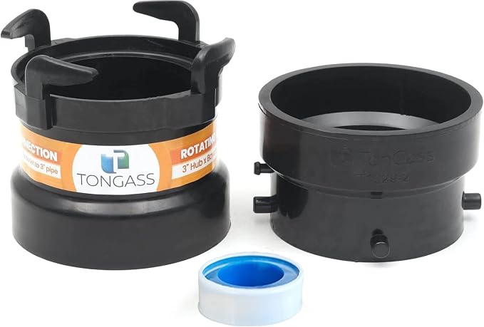 TonGass RV Sewer Hose Fitting Adapter to PVC | ABS Plastic, RV Sewer Connection by TonGass