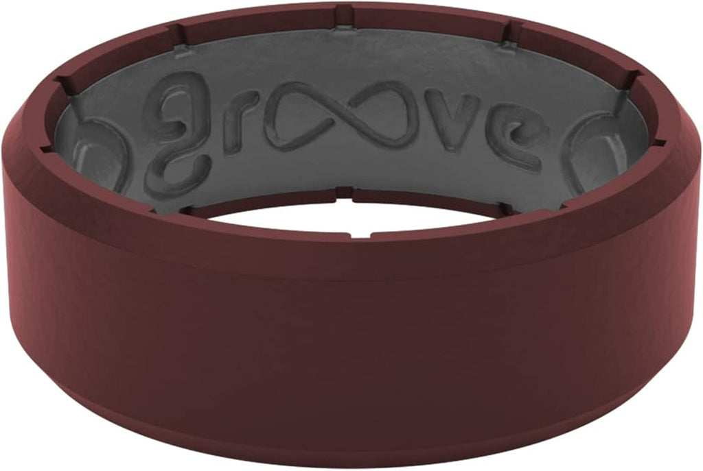Groove Life Edge Silicone Ring - Breathable Rubber Wedding Rings for Men, Unique Design, Comfort Fit Ring