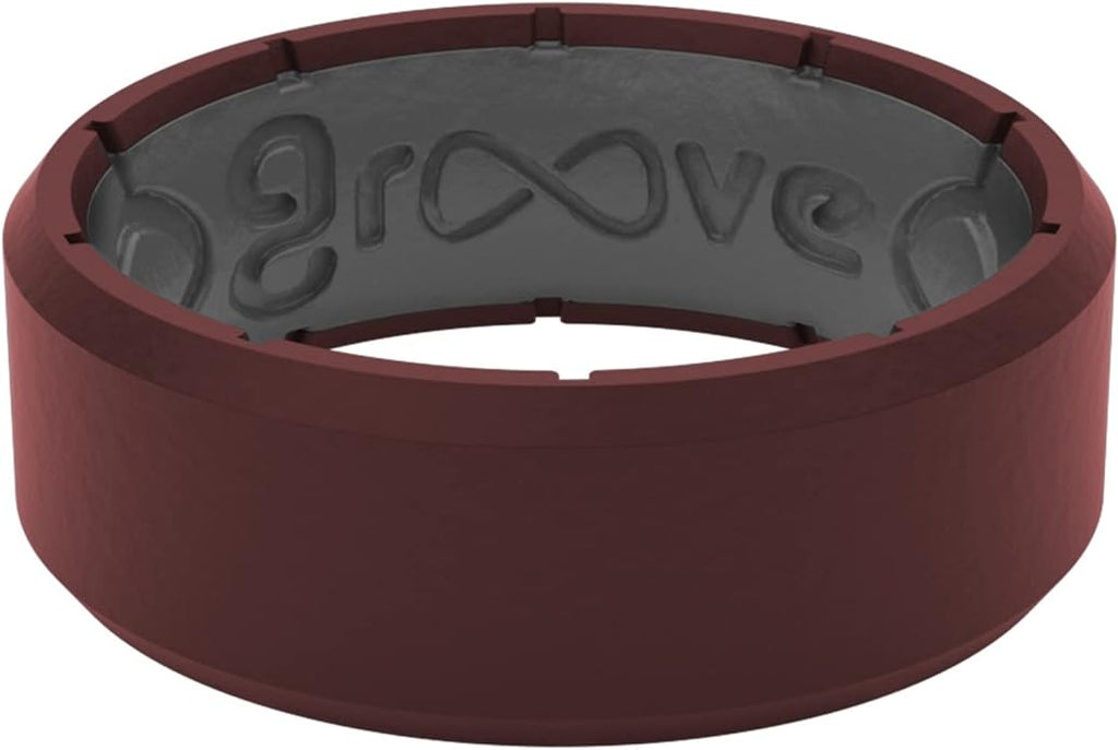 Groove Life Edge Silicone Ring - Breathable Rubber Wedding Rings for Men, Unique Design, Comfort Fit Ring