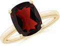 Angara Cushion Garnet Solitaire Ring in Sterling Silver/14K Solid Gold/Platinum | Natural Garnet Solitaire Ring for Women | January Birthday, Anniversary, Gemstone Jewelry Gift