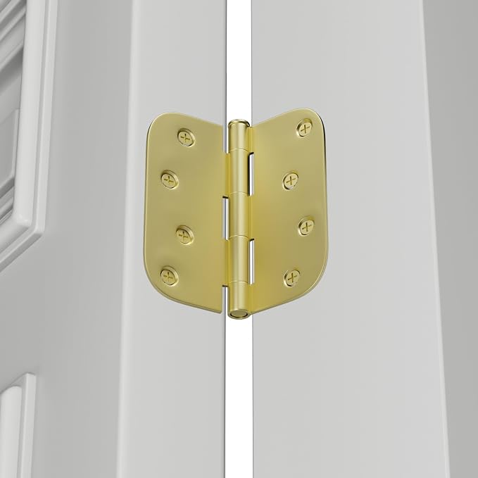 goldenwarm 18 Pack Brushed Brass Door Hinges 4in x 4in Interior Door Hinges - Image 7