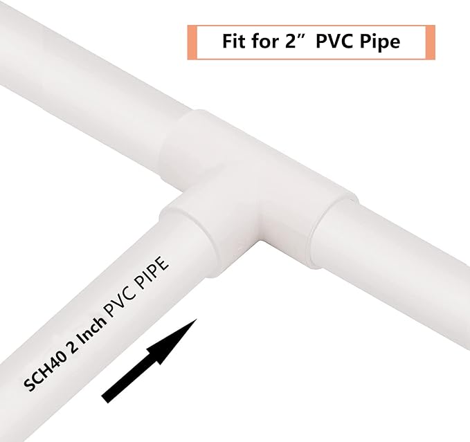 3Pack 3 Way 2" PVC Tee Pipe Fittings Adapter Furniture Grade SCH40 2 Inch PVC - Image 3