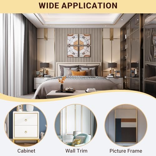 Trimold Brushed Gold Molding Trim Peel and Stick, Flexible Mirror Border Design - Image 5