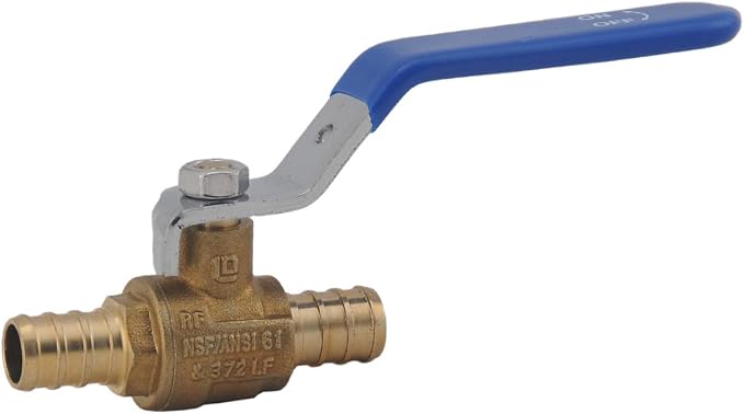 LD- 1/2" PEX Brass Ball Valve, 1/2-in PEX LF Brass Shut off Ball Valve - Image 4