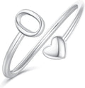 Initial Rings for Women Girls - Valentines Day Gifts for Her, Adjustable Rings for Women Non Tarnish Letter A-Z Dainty Heart Ring Teen Girls Gifts Trendy Stuff Personalized Jewelry Gift