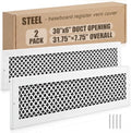 Lewtemi 2pcs 30"w x 6"h x 7/8" Thick Heavy Duty Steel Return Air Grille by Lewtemi