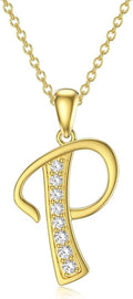 14k Gold Initial Necklace for Women, Solid Gold Moissanite Letter Pendant Necklaces Jewelry for Her Birthday Valentines Day Gifts for Mom Wife Christmas Gifts for Girlfriend Sister
